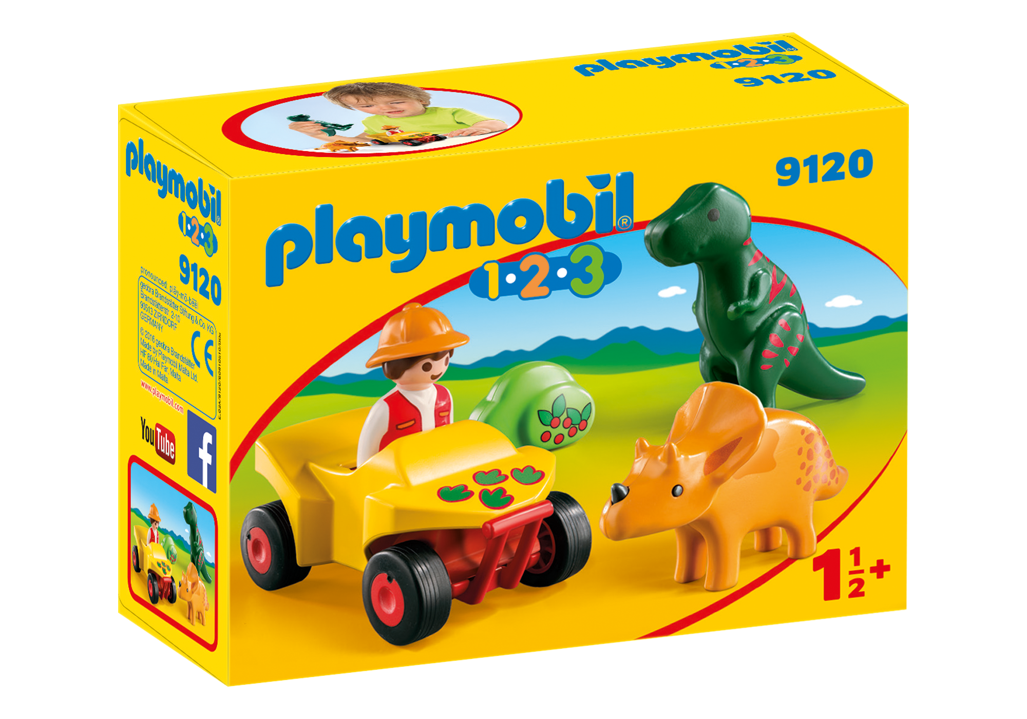 Playmobil 1.2.3 Quad de Dinosaurios